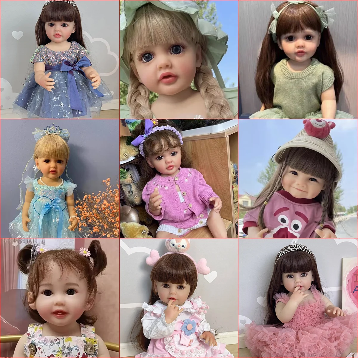 Simulation doll, baby clothing model props, soft rubber princess girl, 55cm, can be bathed, can be used as gifts, ornaments