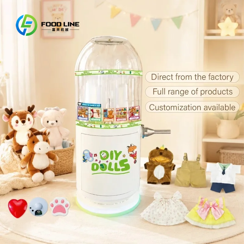 Full Set DIY Teddy Bear Workshop Toy Stuffing Machine with Motor 110V/220V Unstuffed Animals Plush Toy Skins Clothes Accessories