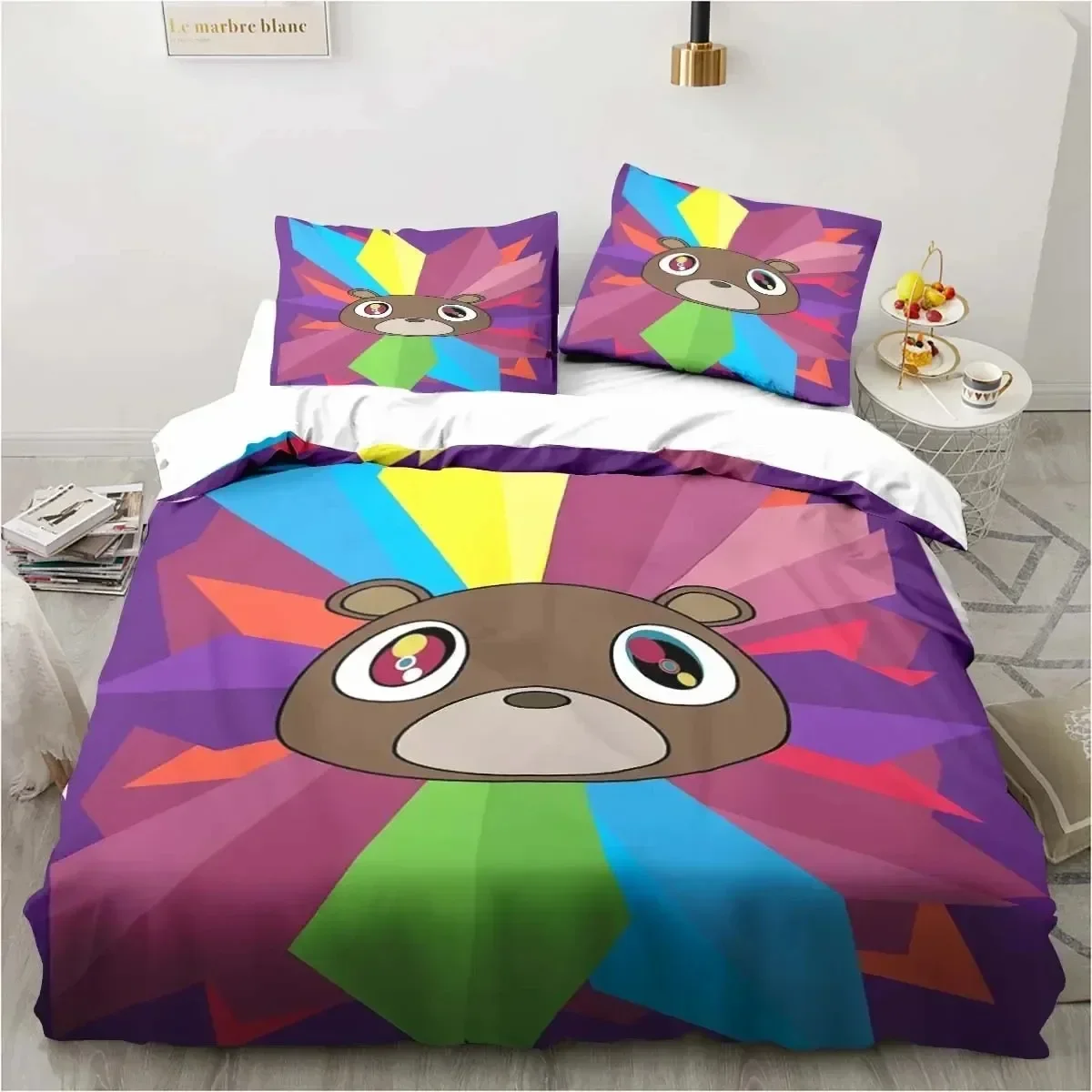 

3D Rapper Kanye West Bedding Set Duvet Cover Bed Set Quilt Cover Pillowcase Comforter King Queen Size Boys Adult Bedding Set