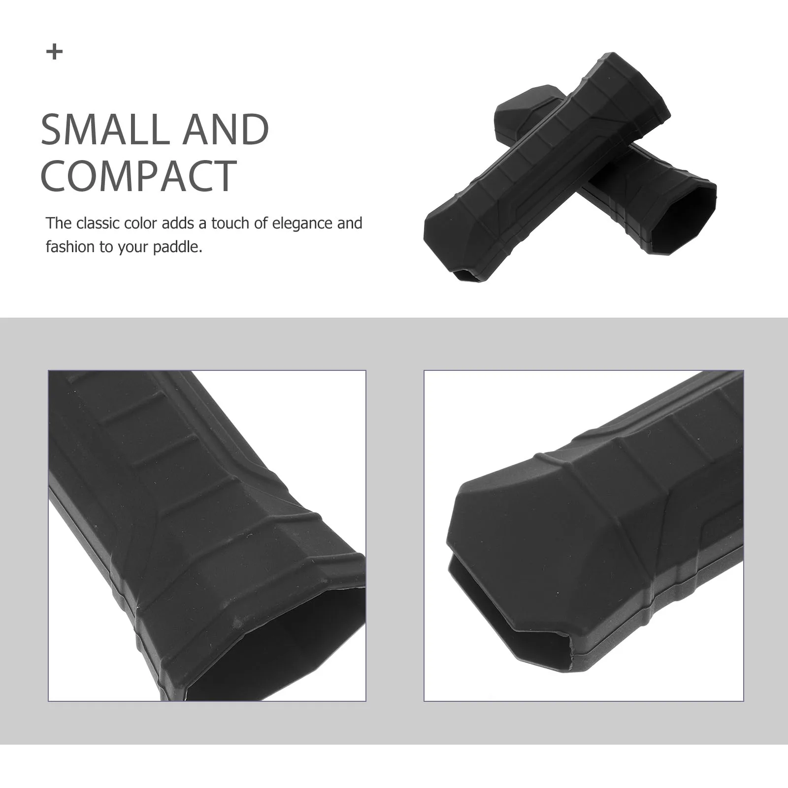 

2pcs Anti-slip Silicone Handle Cover for Racket Grip Sleeve Comfortable Wraps Black Portable