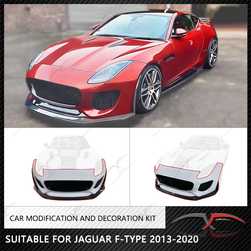 Suitable for Jaguar F-TYPE 2013-2020 P7 modification front bumper assembly front lip front spoiler carbon fiber