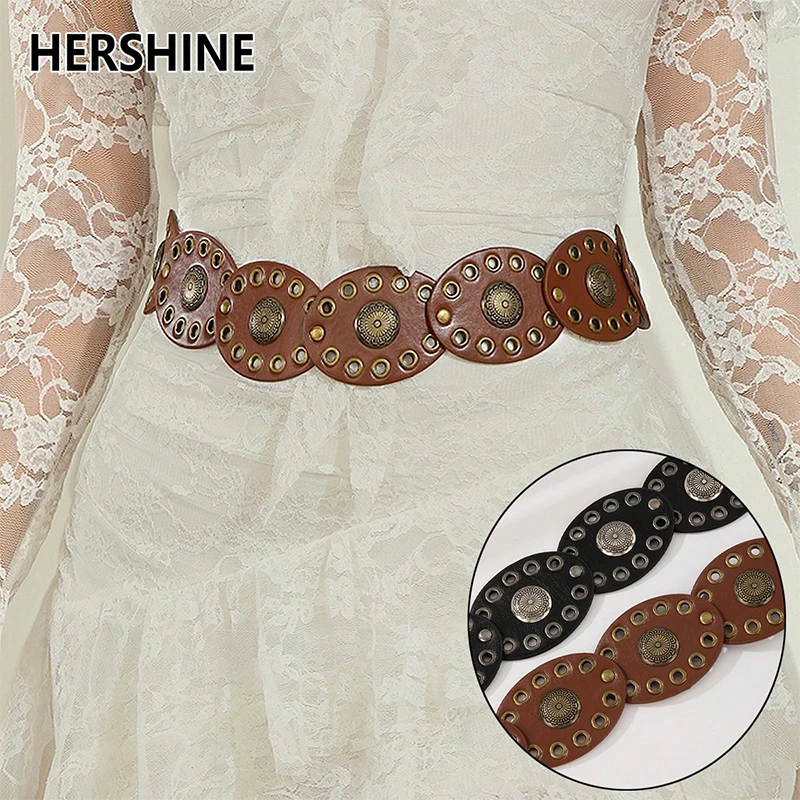 HERSHINE 1-piece women's retro patchwork waist rope set, fashionable accessories, bohemian style dress accessories，spring，summer
