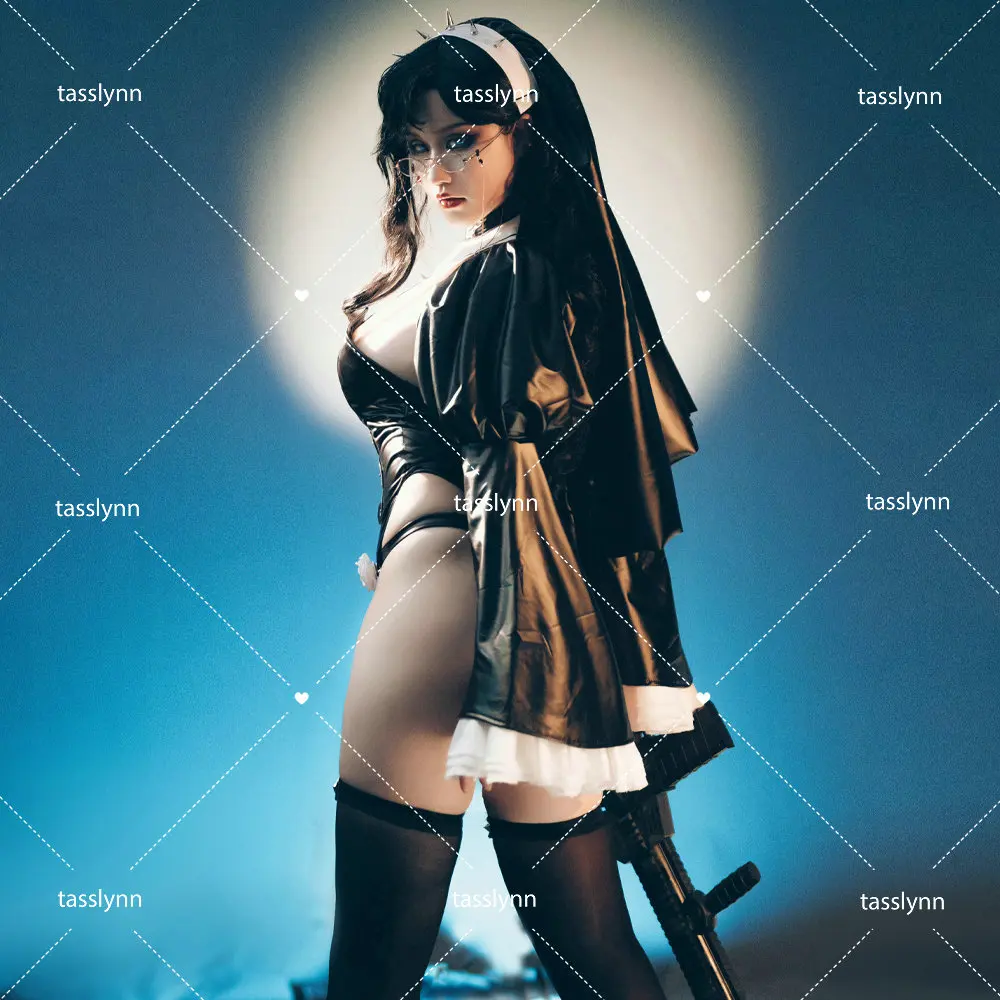 

New Fan-fiction Work Nun Sister Uniform Hot Anime Cosplay Full Set for Sexy Girls Sexy Dark Reign Cenobite Cosplay Costume