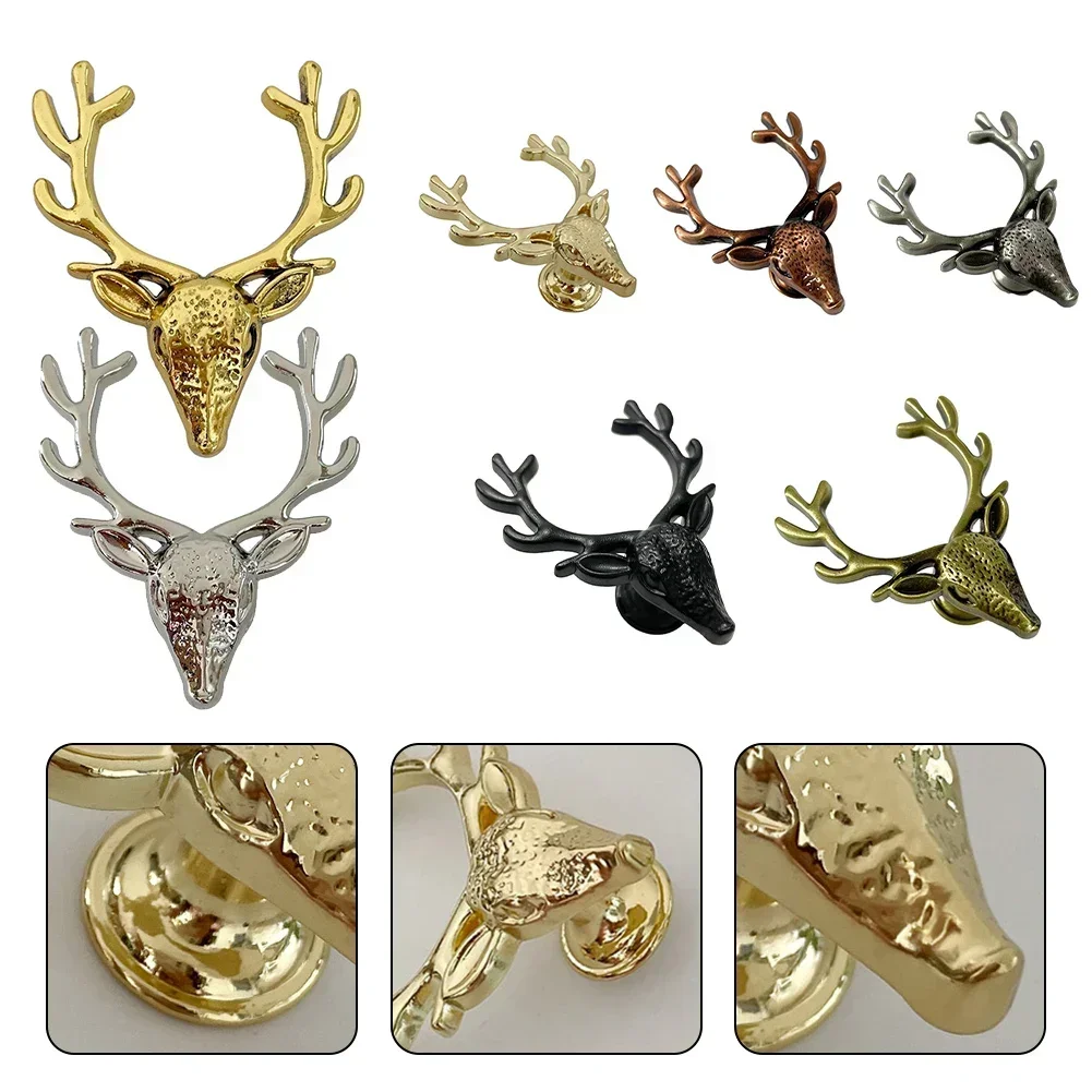 Furniture Handles Deer Shape Wardrobe Knob Vintage Door Knobs Zinc Alloy Cabinet Pulls Creative Home Decor Hardware