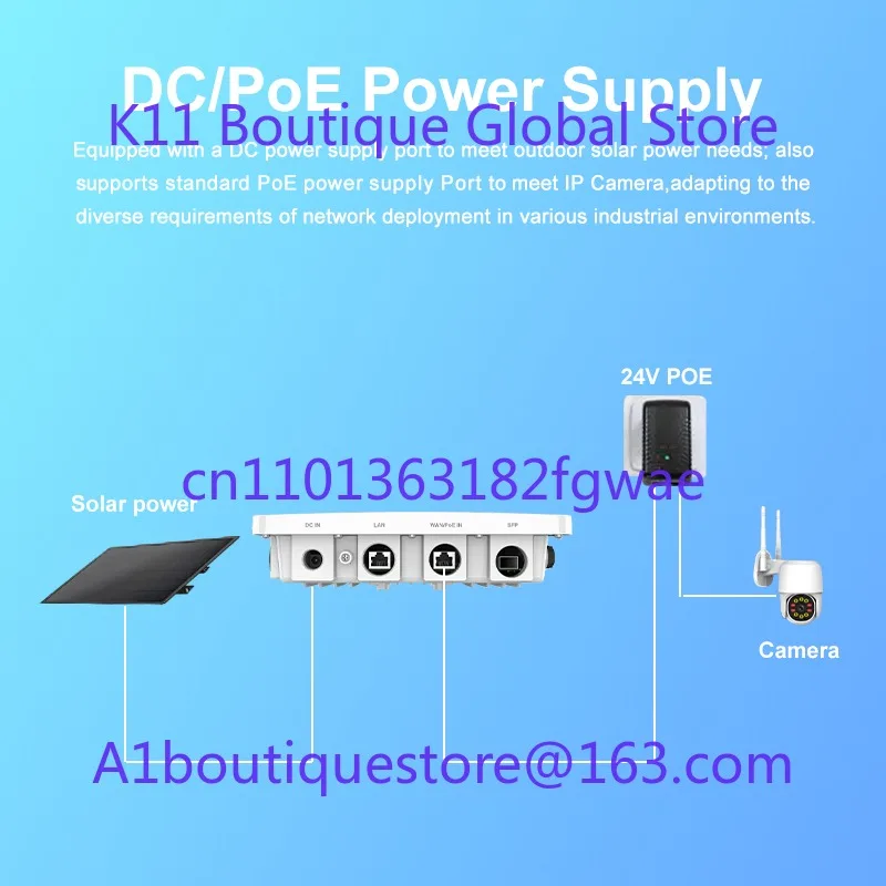 APH3000 WiFi 6 11AX 3000Mbps outdoor AC with SFP port + Gigabit Ethernet support DC port 360 outdoor access point