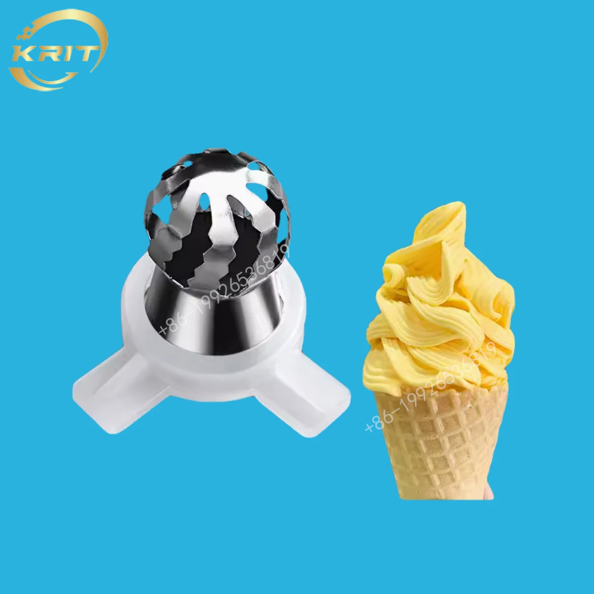 1 Piece Stainless Steel Flower Shaped Nozzle Petal Style Soft Serve Ice Cream Machine Accessory