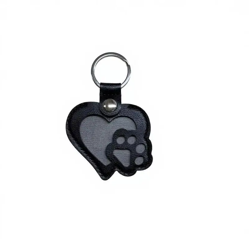 Haarsammler-Schlüsselanhänger für Haustiere, Herz-Pfotenabdruck, PU-Leder, Fotorahmen, Schlüsselring, tragbare Gedenktasche, Anhänger für Haustierliebhaber, Geschenk – Detail 5