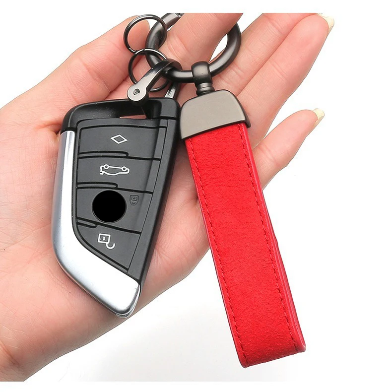 Suede Fur Car Emblem Keychain Car Logo Pendant Keyring For Honda Civic xrv hrv crv brv City Accord Fit Jazz Insight Accessories view 5