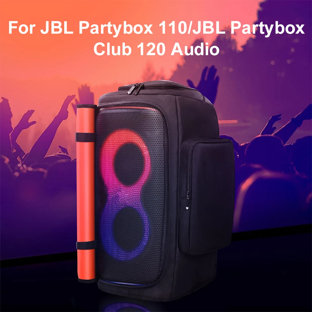 Party Speaker Stofkap met Microfoonzak Dubbelzijdige Luidspreker Opbergtas Slijtvast voor JBL Partybox 110/JBL Partybox Club 120
