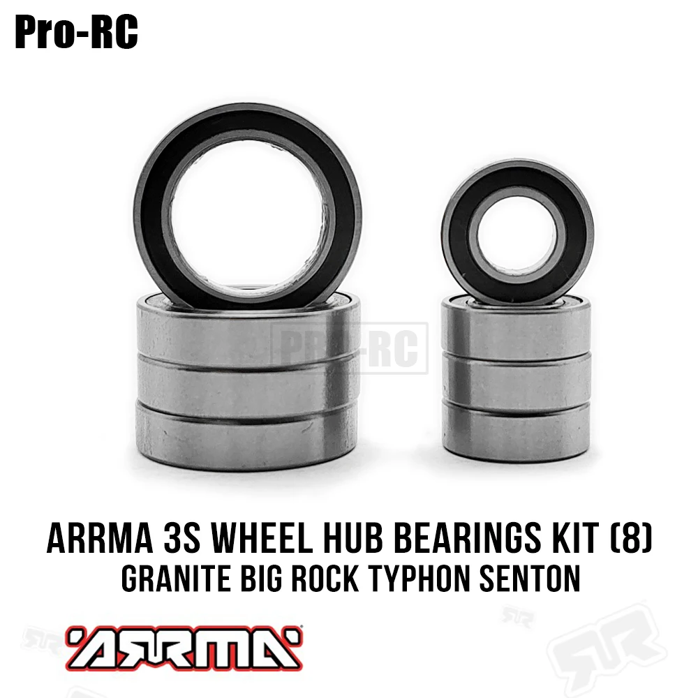 For 1/10 Arrma 3S Granite Big Rock Typhon Senton Rc Truck Car Parts 8Pcs Wheel Hub Ball Bearings Kit