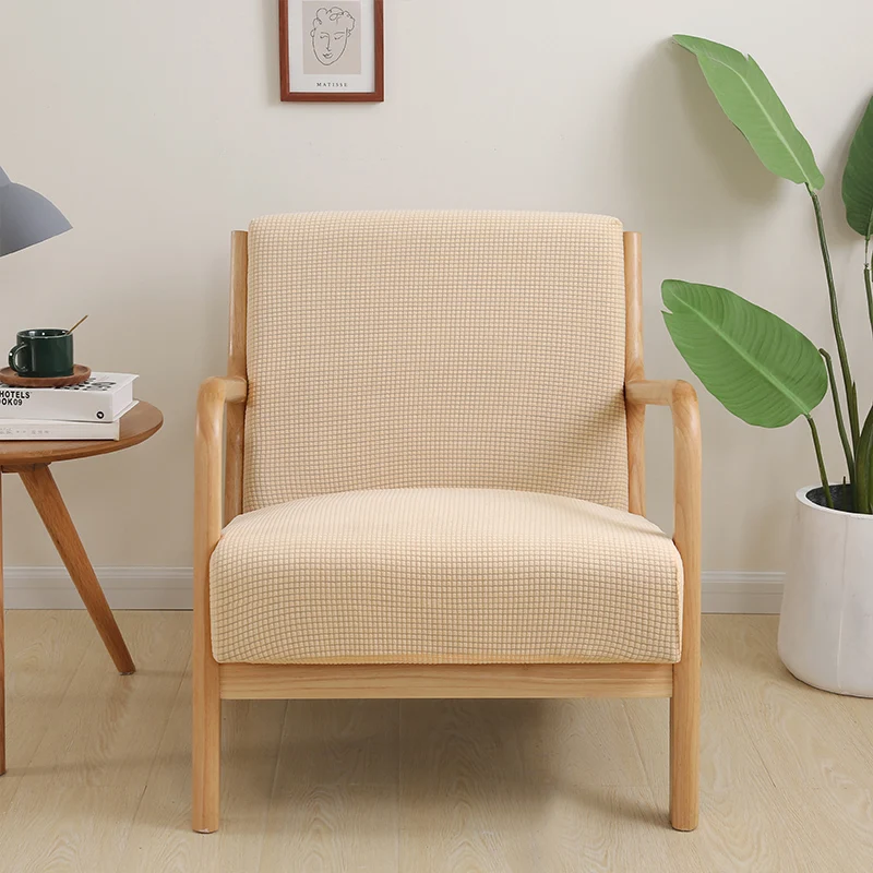 Elastic Armchair Cover Spandex Zipper Wood Chair Covers Home Decor Slipcover Washable Stretch Chair Furniture Protector