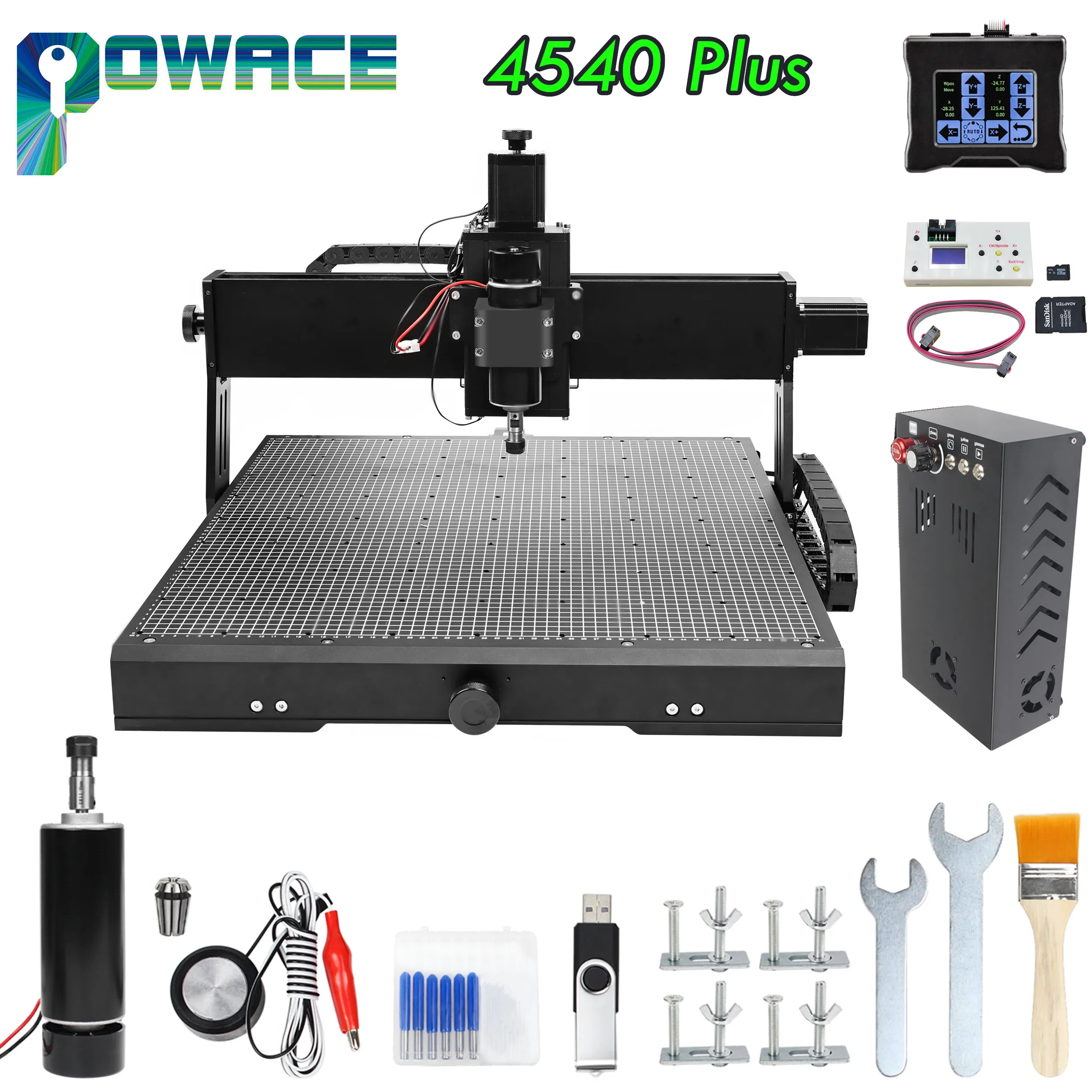 【EU no tax】500W Spindle 3 Axis 4540 Plus CNC Router Milling Laser Engraving Cutter Machine For Woodworking Metal Square Linear