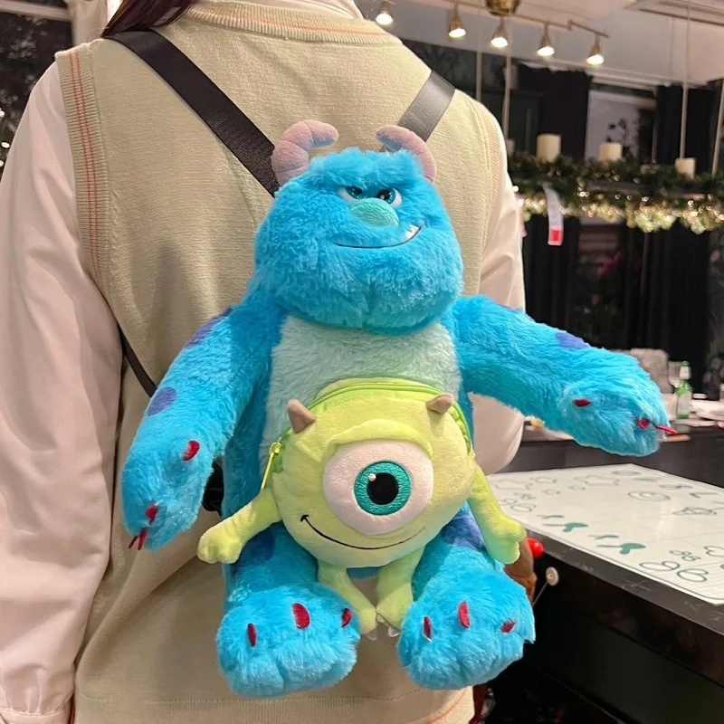 MINISO Backpack Sullivan Cartoon Plush Doll Backpack Cute One-eyed Monster Bag Big-eyed Boy Bag Mini Backpack  Backpack Women