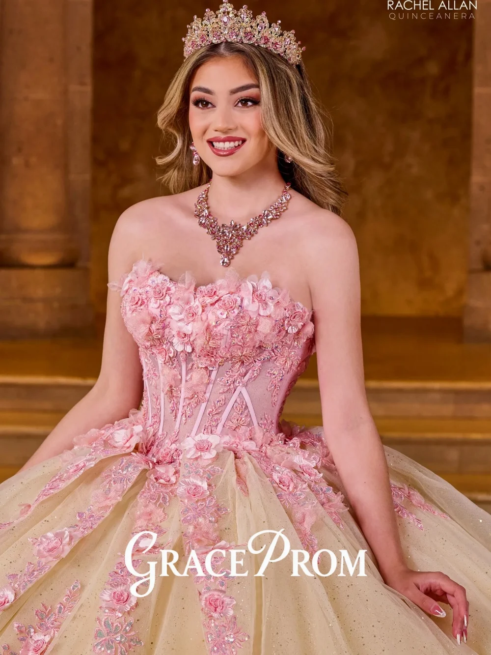 

GracePromGlamorous Quinceanera Dress Girls Floral Appliques Sweetheart Neckline Off The Shoulder Vestidos De 15 Años Plus Custom