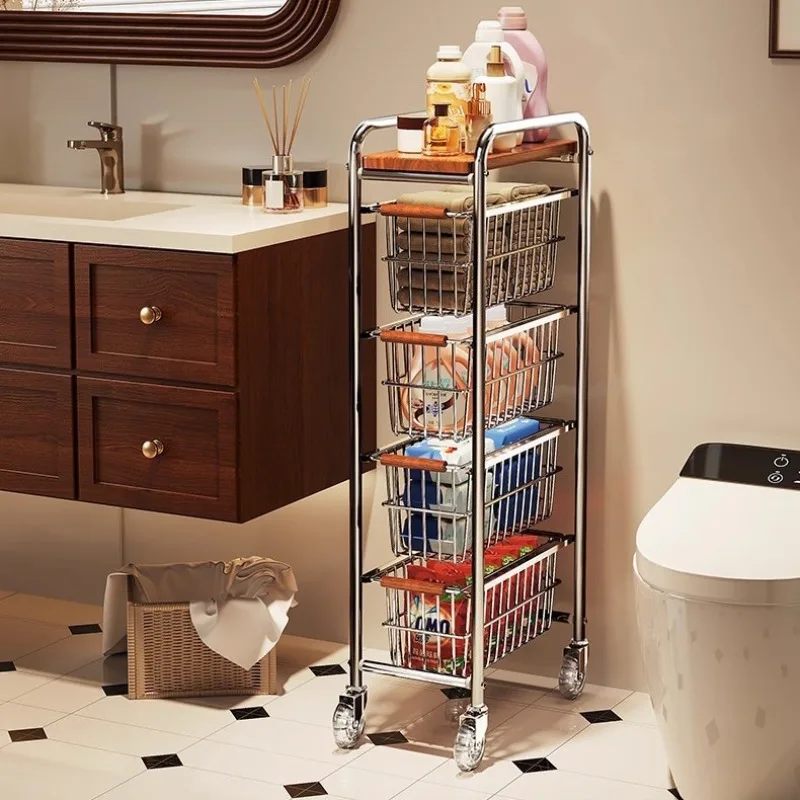 Medieval crevice trolley floor rack living room snack storage rack