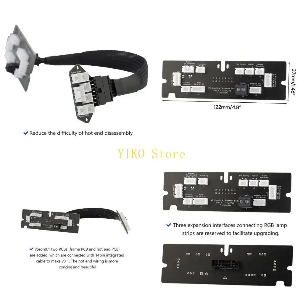 

K32C VORON 0.1 UMBILICAL PCB Set Complate Tool Head + Frame Pair of Assembled Board