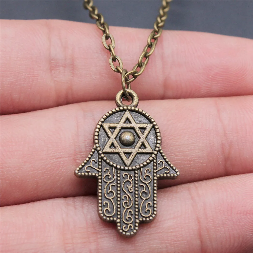 Eye Hand Talisman Amulet Necklace On The Neck 43cm Chain Girl Jewelry Birthday Kawaii Fittings