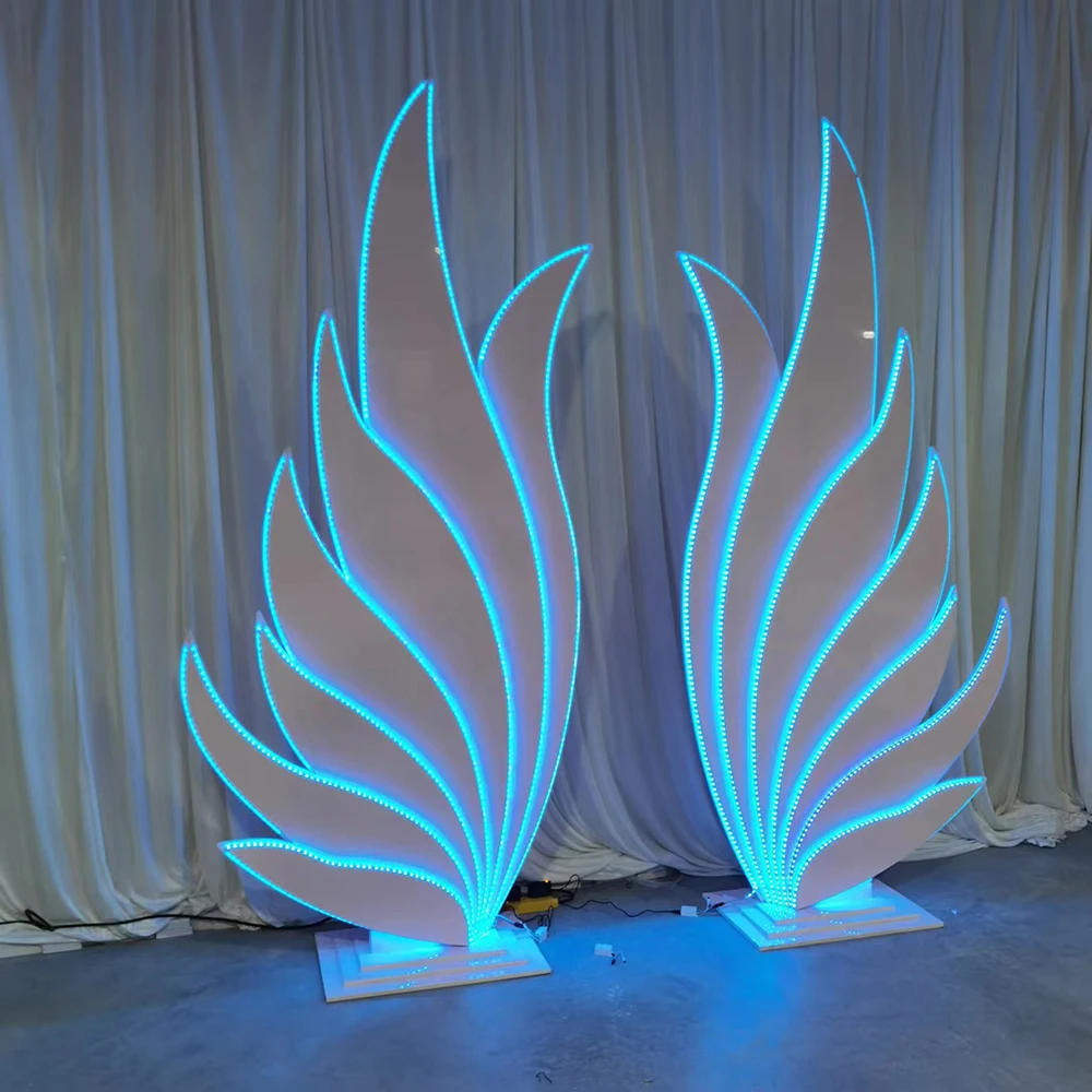 

Beautiful Wedding Decoration Backgrounds With Led Light Angel Wing