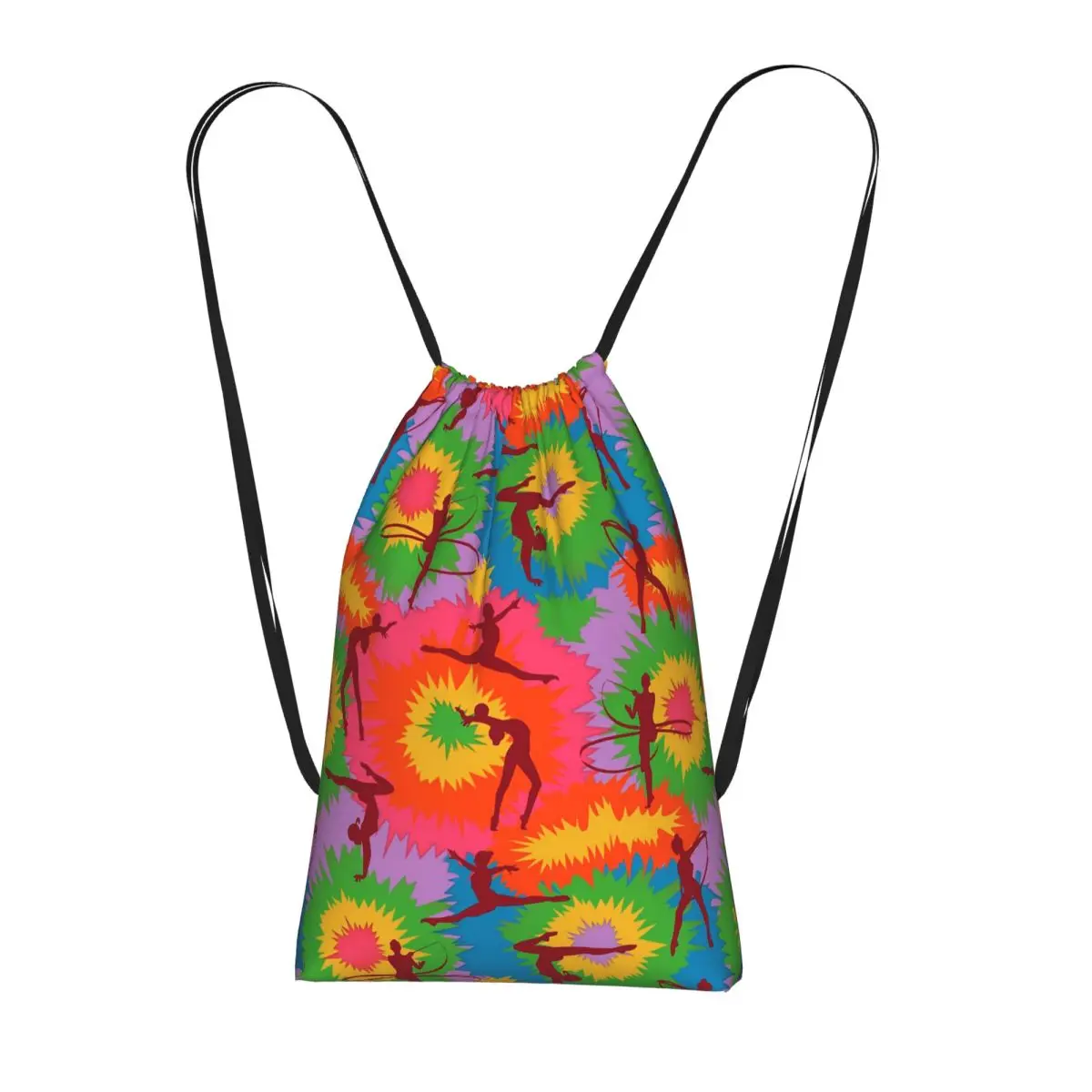 Dance Rhythmic Gymnastics Pattern Backpacks Casual Drawstring Bags Storage Bag Book Bags for Man Woman Students