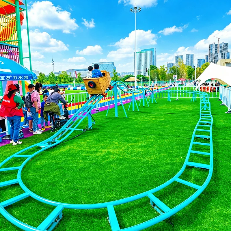 Unpowered Roller Coaster, Pedal Powered Amusement Park Ride, Parent-Child Interaction Game, Fun Family Activity