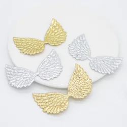 40Pcs Two Side Wing Patches Shiny Angel Wing Head Bow Padded Applique Cake Topper Crafts Scrapbooking Girls Hair Accessories