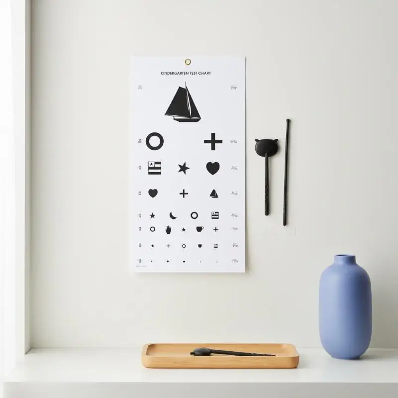 *PVC Snellen Eye Chart Kindergarten Low Vision Eye Test Charts Eye Exam Tool With Point Stick Occluder..