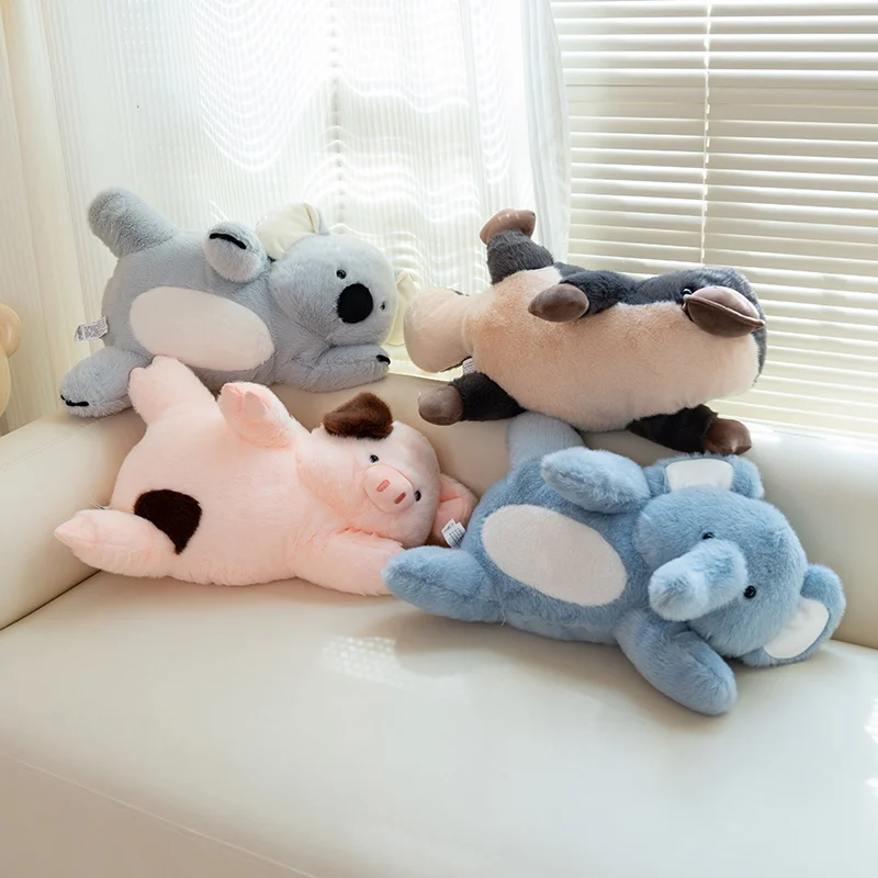 Sleeping Animals Plush Pillow Cartoon Koala Elephant Toys Pig Platypus Stuffed Dolls Kawaii Room Decor Kids Xmas Birthday Gifts