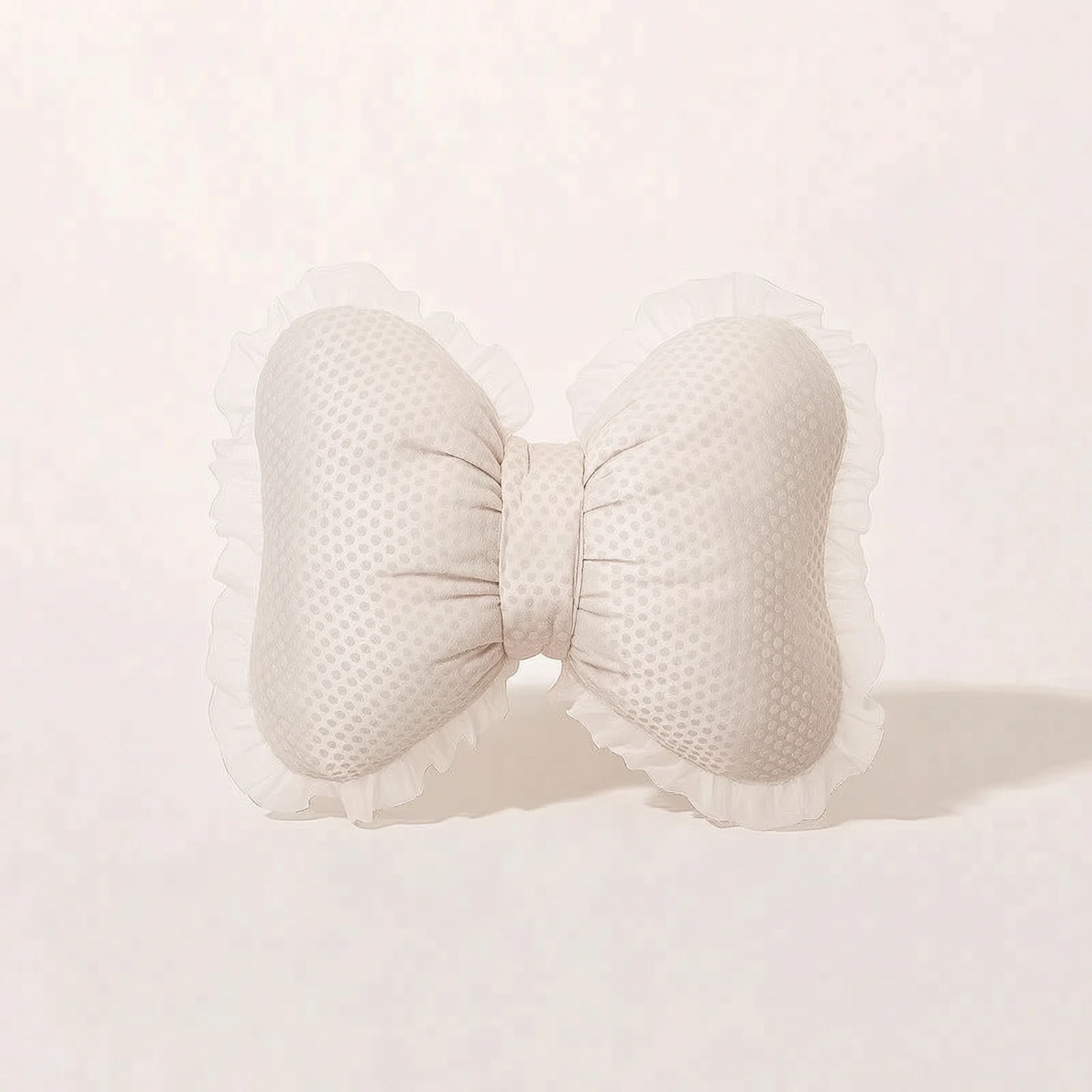 Car Lumbar Cushion Supportive Bow-Shaped Cushion Bow Pillow Stuffed Coquettish for Drivers, Road Trips