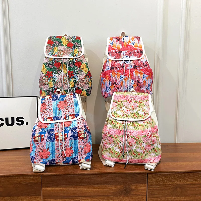 Mochila artística de estilo étnico, tendencia versátil del bolso del libro del tirón del ocio de la capacidad grande