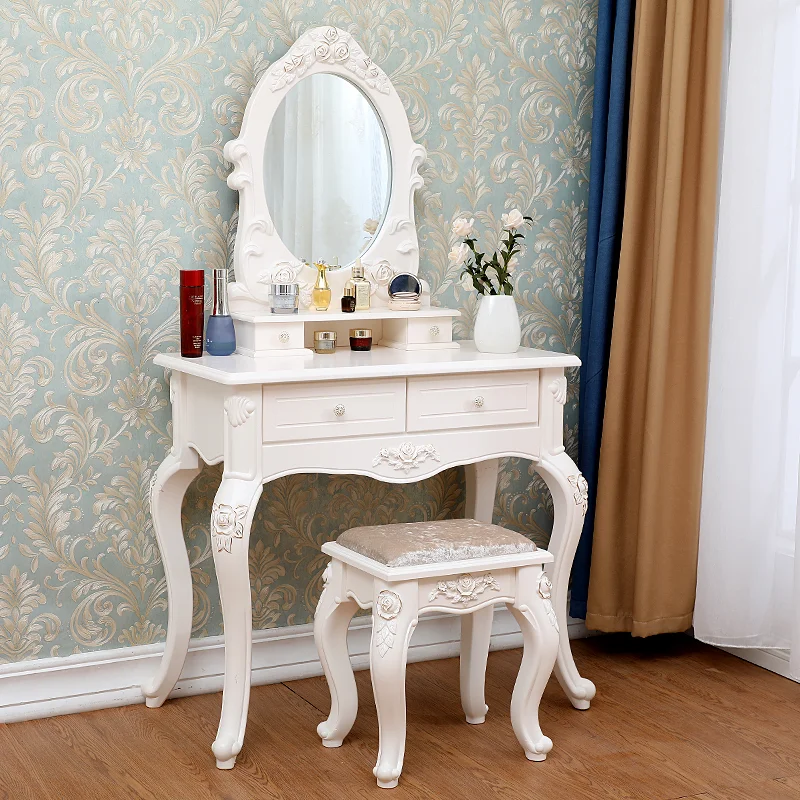 

Charm Luxury Dressing Table White Makeup Bedroom Classic Dressing Table European Nordic Penteadeira De Maquiagem Decoration