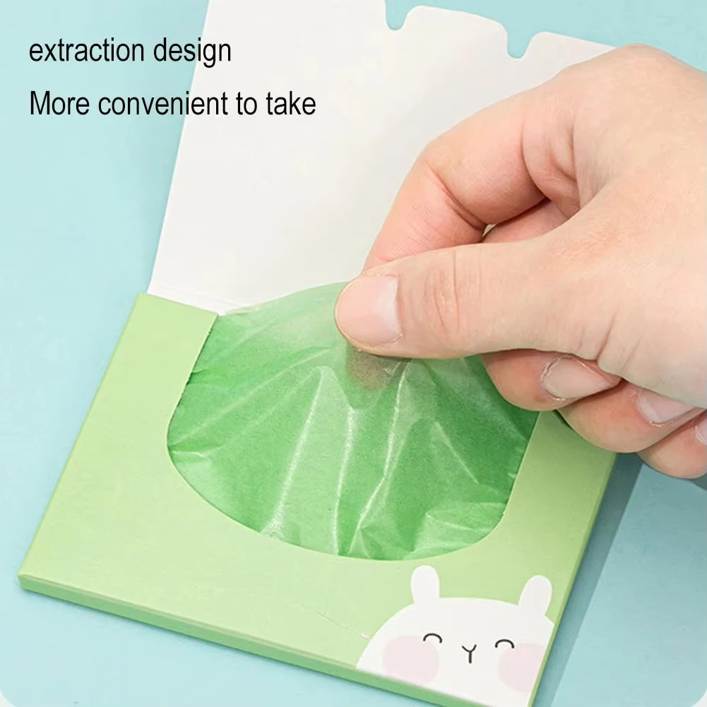 100Pcs Facial Oil Blotting Paper Oil Absorbing Matting Face Wipes Portable Natural Travel Oil Control Face Cleansing Skin Care T