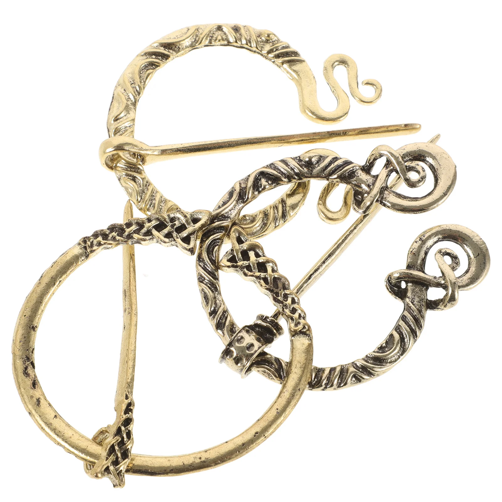 

3Pcs Viking Brooch Set Timeless Design Brooches for Women Shawl Lapel Cloak Pin Scarf Ring Clip Medieval Jewelry Gift