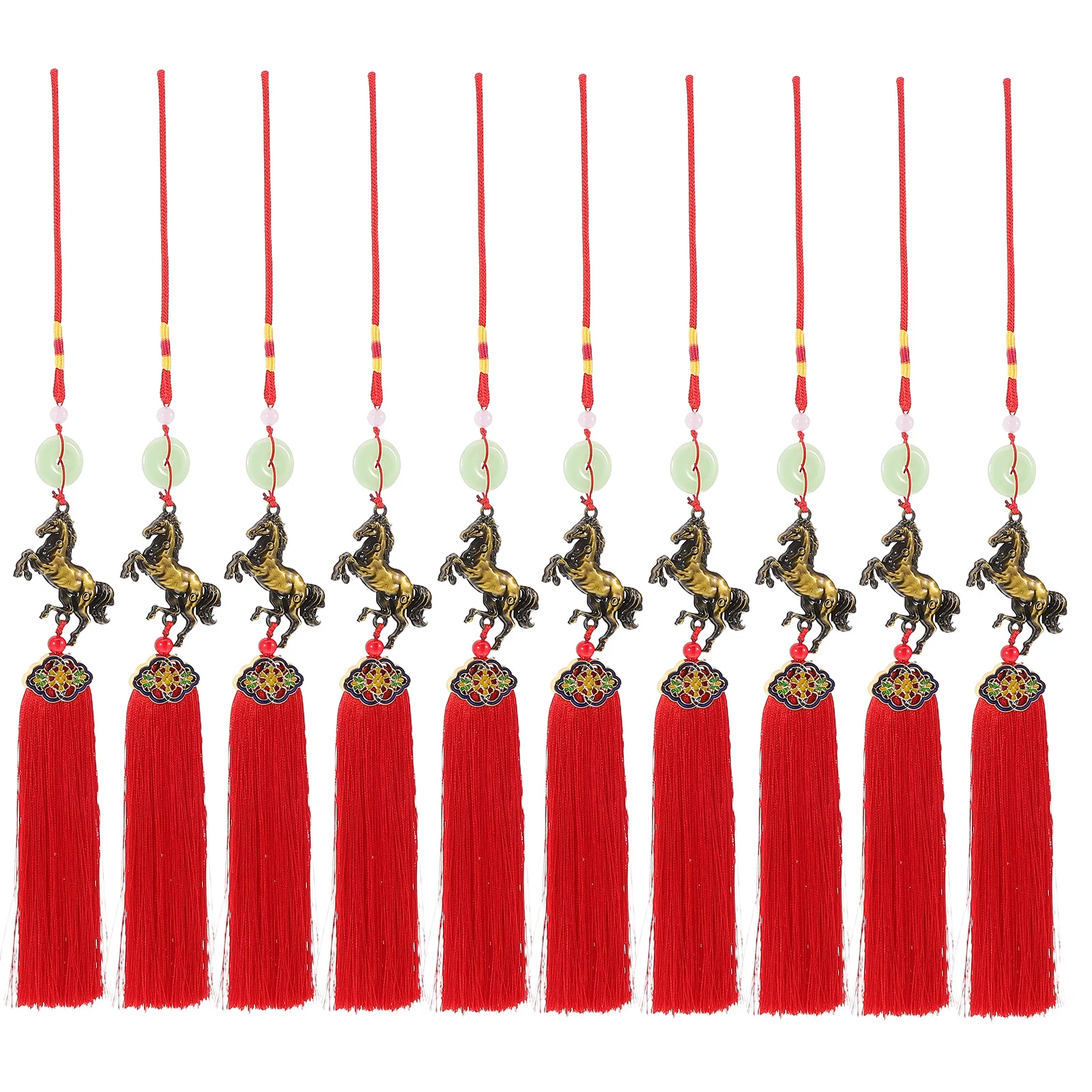 

Zodiac Horse Pendant Red Chinese Knot Tassel Traditional Feng Shui Hanging Ornament Spring Festival 2026 Decoration