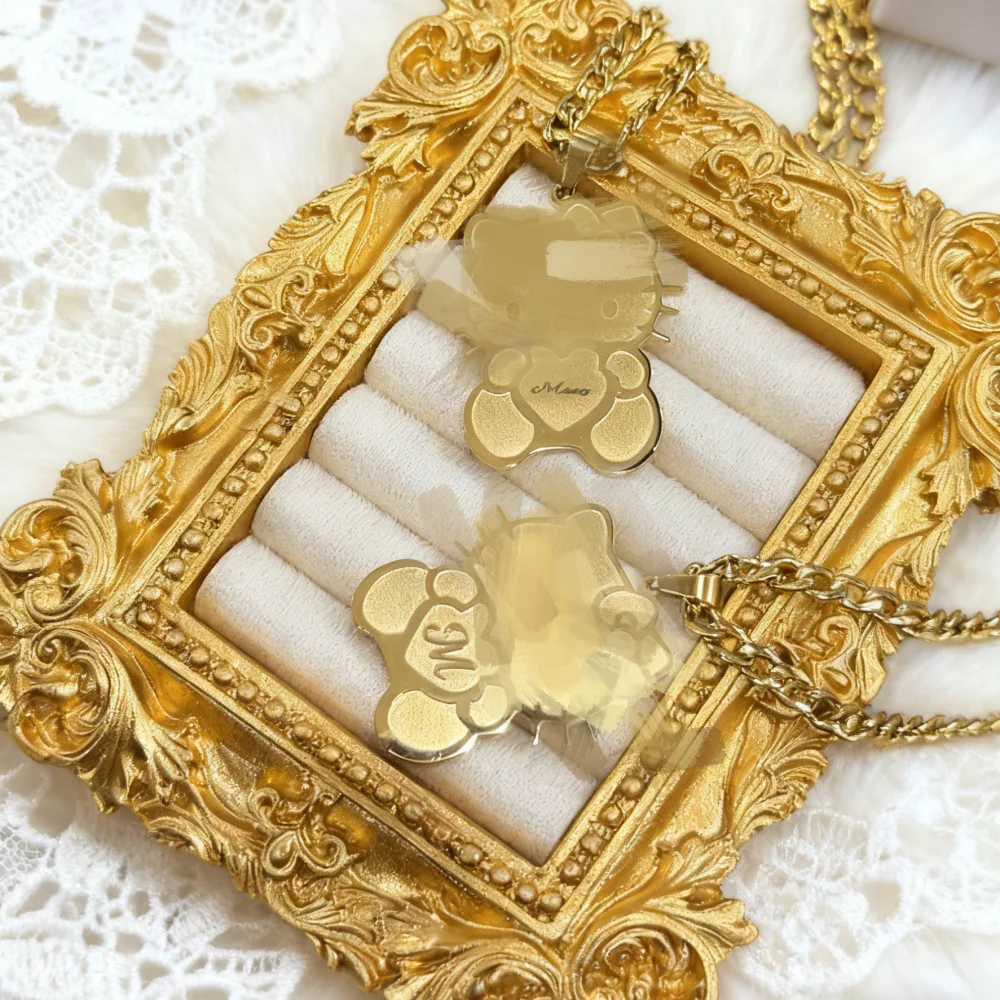 

DUOYING Custom HKK Character Necklace Engraved Name Pendant Letter Cuban Chain Necklace