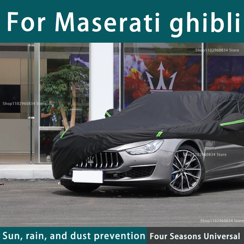 

For Maserati Ghibli 210T Full Car Covers Outdoor Uv Sun Protection Dust Rain Snow Protective Car Cover Auto Black Cover