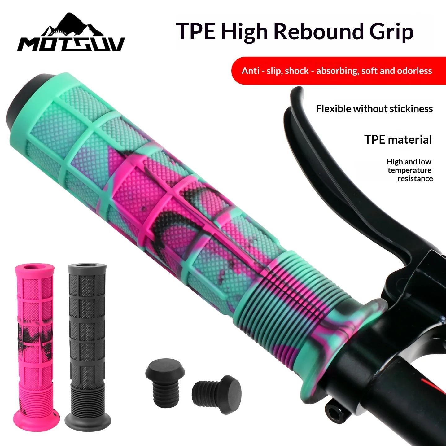 

Mountain Bike Rubber Grips Camouflage TPE High-Rebound Anti-Slip Shock-Absorbing Foldable Handlebar Riding Accessories