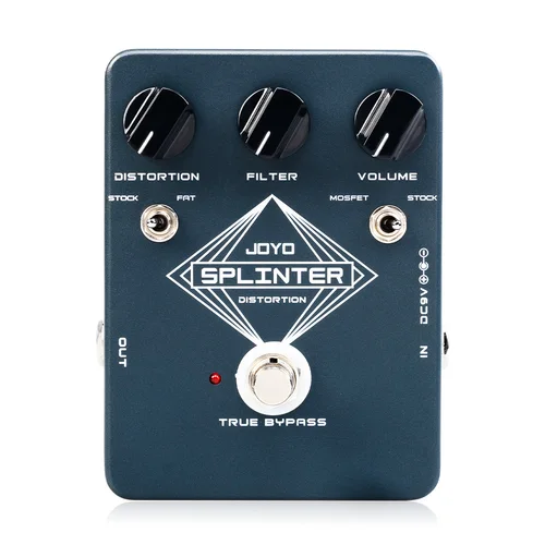 Pedal de guitarra de distorsión JOYO JF-21 SPLINTER Pedal de efectos de distorsión de pelusa cálido y dinámico con diferentes dioptas de recorte