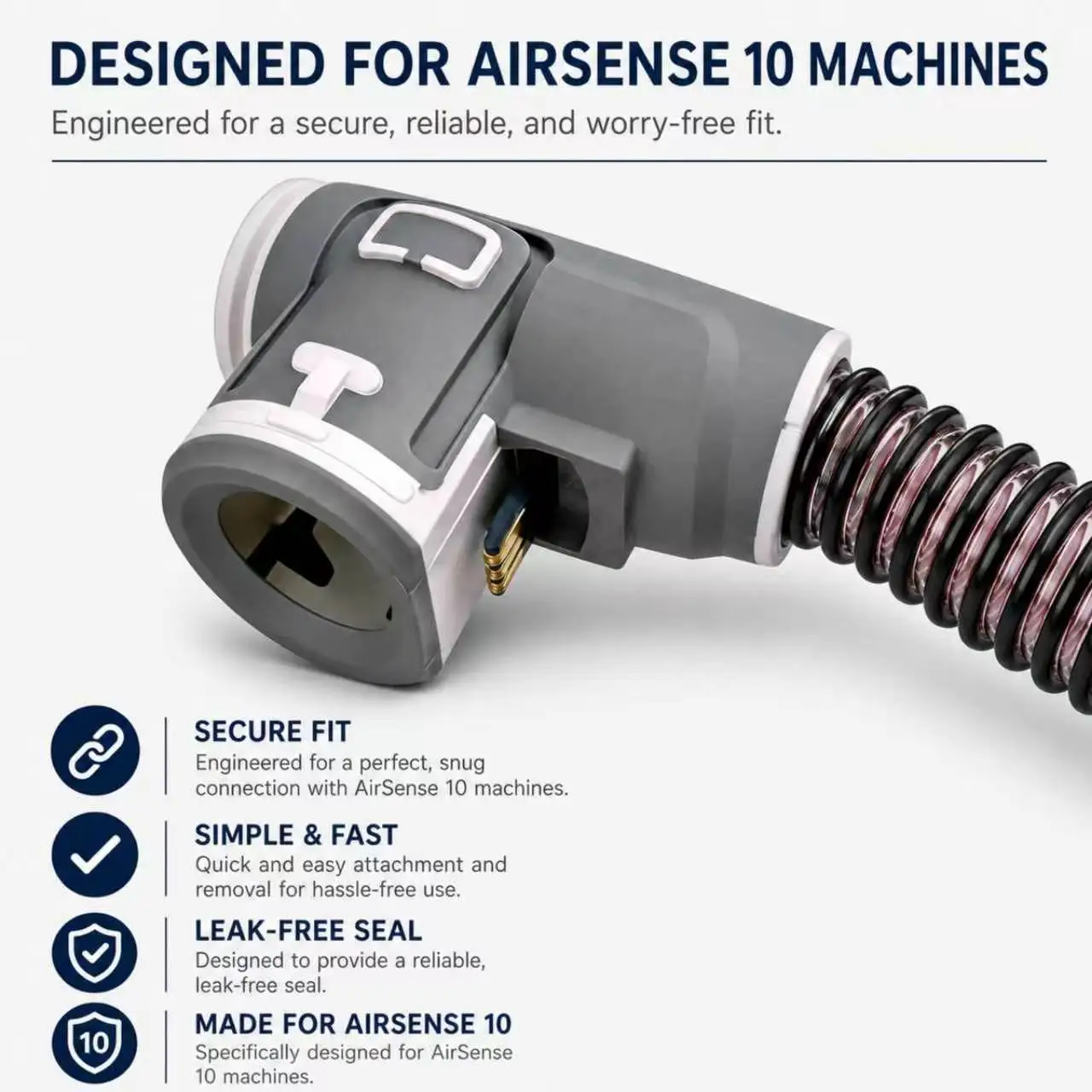 Replacement Heated Tubing Compatible with AirSense 10 and AirCurve 10 - 6.6ft Flexible Comfortable Installation