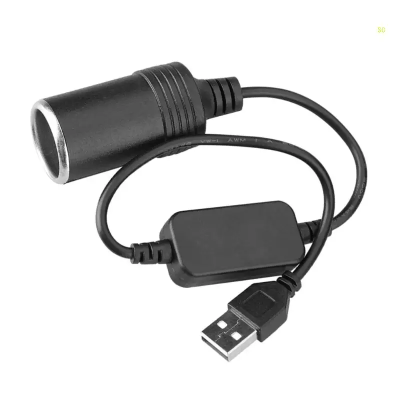 USB 5V 2.4A to 12V 1A Car Cigarettes Socket Female Step Up Cable Inverter Converters for Lighters Driving Dropshipping