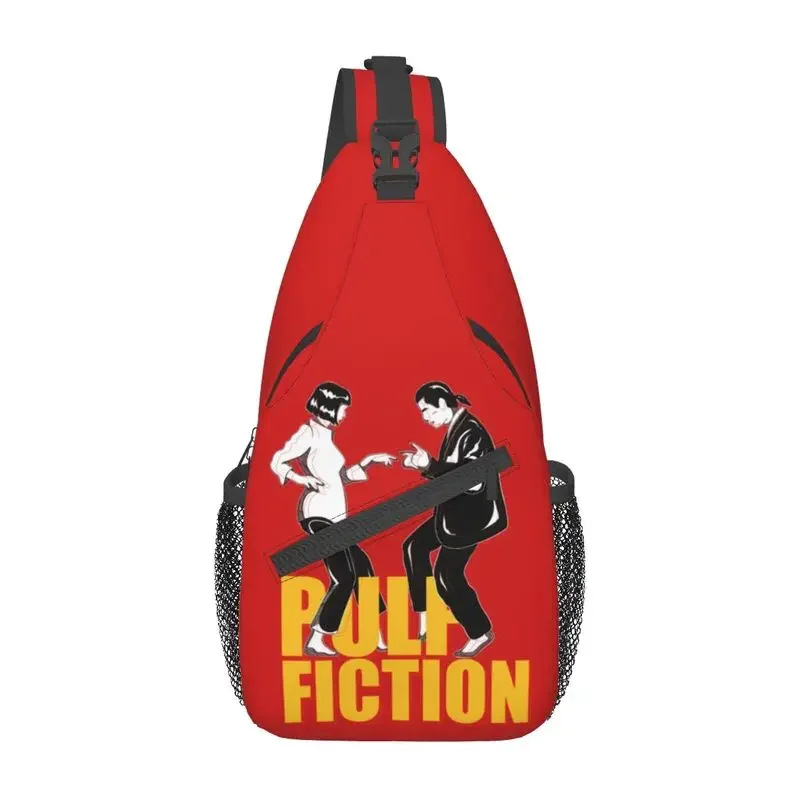 

Pulp Fiction Dancing Sling Chest Bag Crime Film Quentin Tarantino Crossbody Shoulder Backpack for Men Traveling Daypack