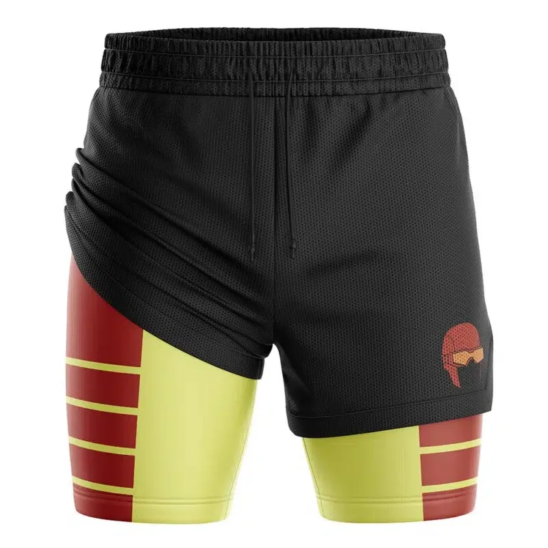 Summer Men's Double-layer Shorts, Loose Straight Tube Thin Design, Casual and Versatile Cropped Pants for Wearing Outside