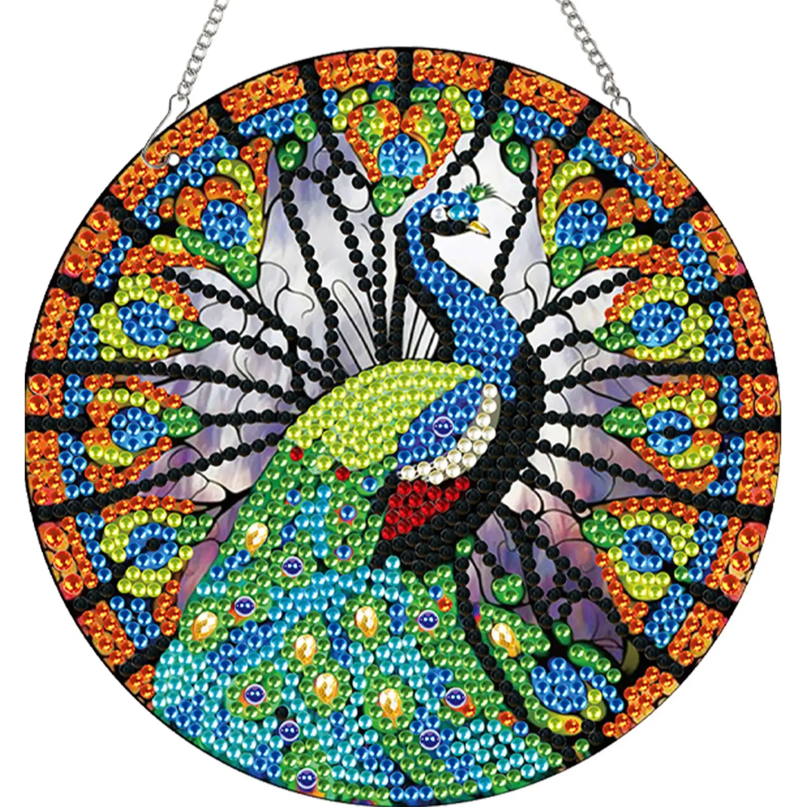 

2 шт. 2D плоские подвески-украшения для стен в стиле павлина, алмазная мозаика DIY, для дома и окон