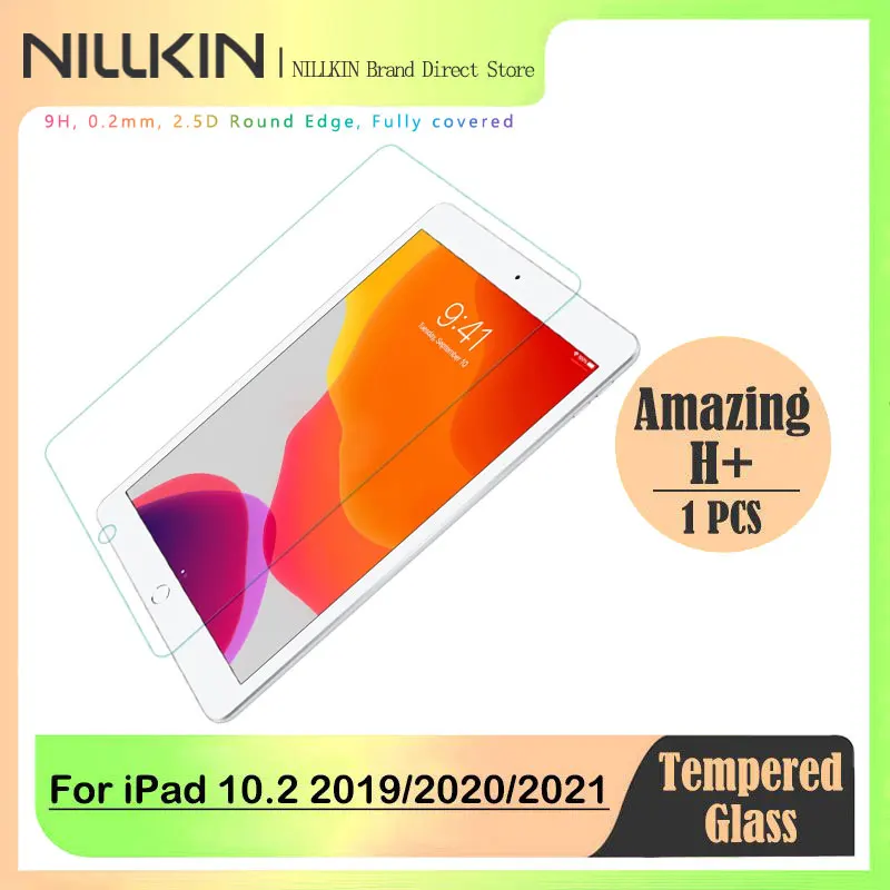 NILLKIN 9H Anti-Explosion Tempered Glass For iPad 10.2 2019/2020/2020, 0.2mm Ultra Thin, Anti Glare & Fingerprint Full Set Kit