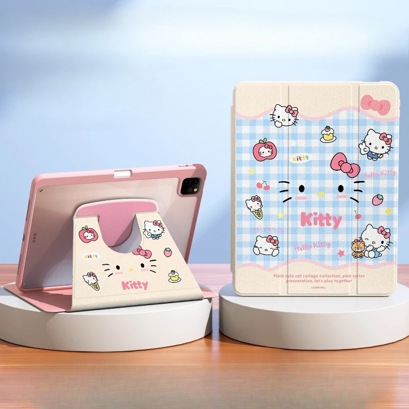 

MINISO Hello Kitty для iPad Чехол для iPad Air 4 5 10,9 дюйма M2 M3 Pro4 5 6 M4 Защитный чехол для iPad 9/10/11 A16 10,2 дюйма 11 дюймов Чехол для планшета