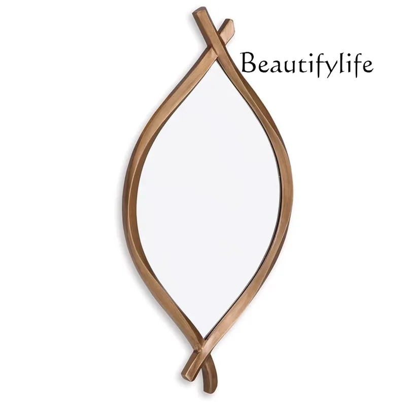 French antique creative design irregular round makeup mirror living room entrance decorative mirror