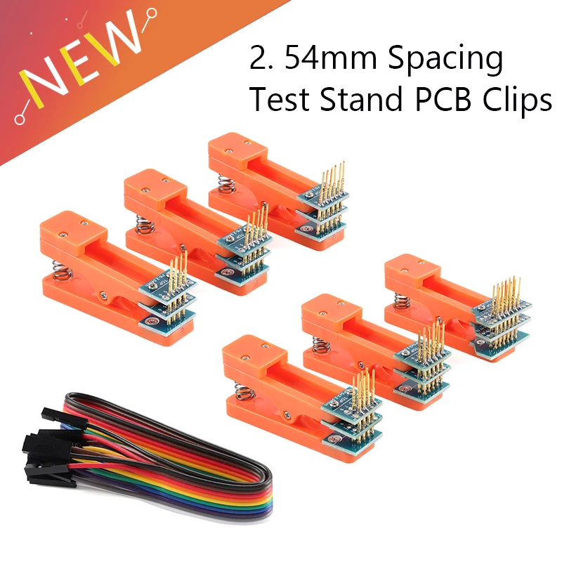 Test Stand PCB Clip 2.54mm Spacing Clamp Burning Fixture Probe Pogo Pin Download Program Burn 3P 4P 5P 6P 7P 8P 9P 10P 12P Cable