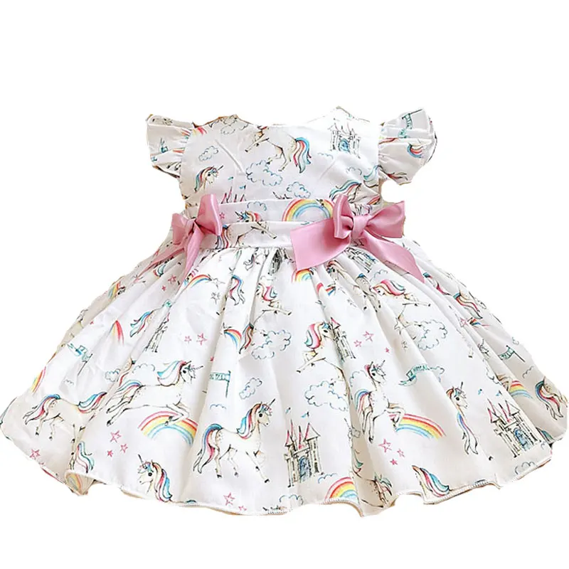 Summer New Arrivals Spanish Vintage Unicorn Dress Princess Dress Girls Party Dress Kids Dresses for Girls Wedding Girls Gift