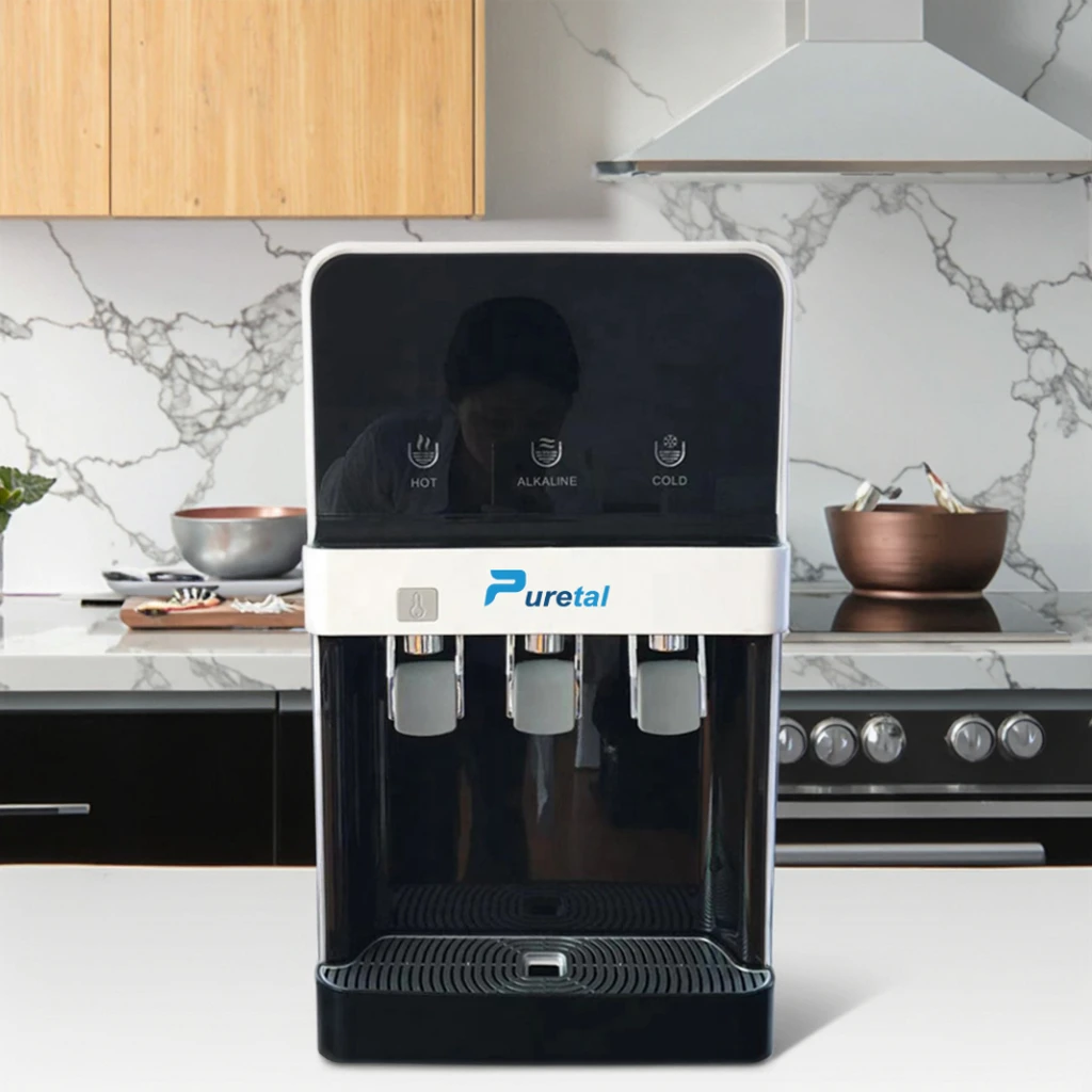 2026 Puretal Korea Style 3taps Hot Cold Warm Reverse Osmosis Water Filter System for Home Water Dispenser