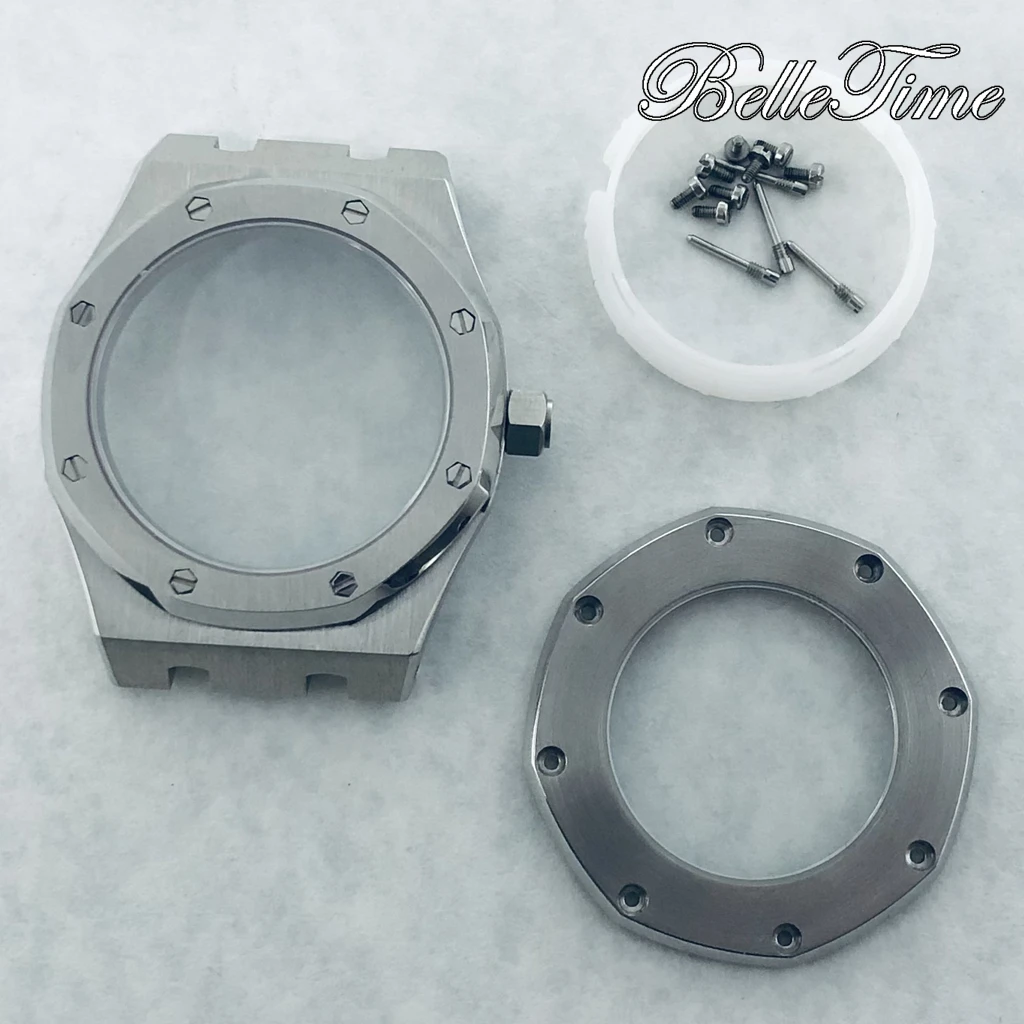 41 مللي متر فضي AP ساعة أجزاء صالح NH34 NH35 NH36 حركة شفافة الظهر الياقوت كريستال AP ساعة حافظة تعديل الملحقات #2