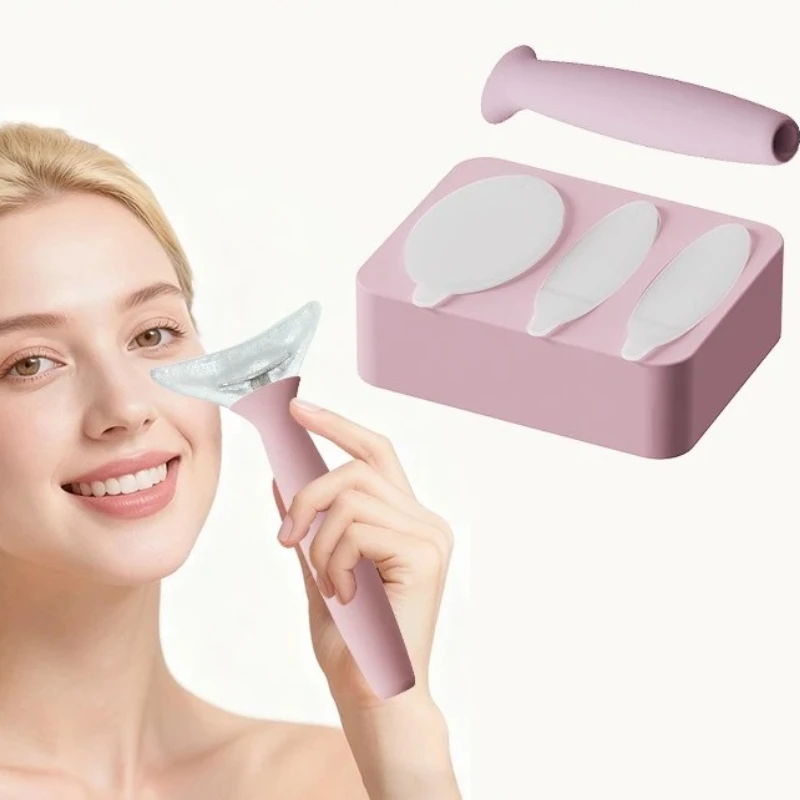 Ice-Cooling Silicone Mask Ice Cube Tray & Ice Roller Set Facial Cooling & Soothing Beauty Care Tool